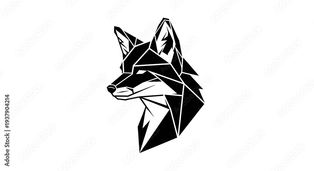 Fototapeta premium Geometric fox head silhouette