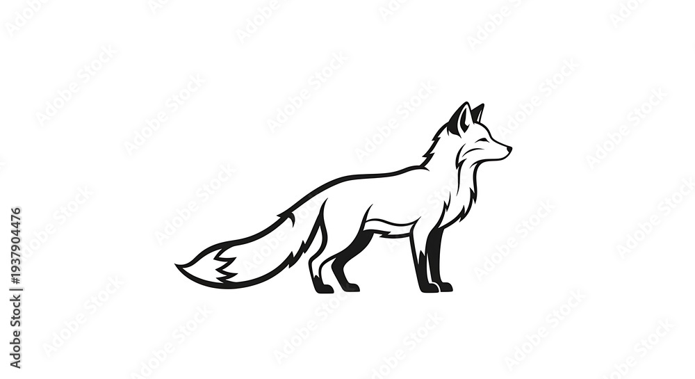 Fototapeta premium Fox silhouette illustration