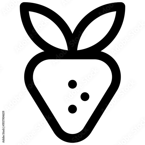 Strawberry. Editable stroke vector icon.