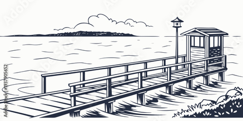 A bustling train station with multiple tracks and platforms filled with passengers. Vector