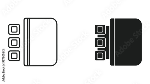 Set of Icons: Outline and Solid Sushi Rolls with Chopsticks