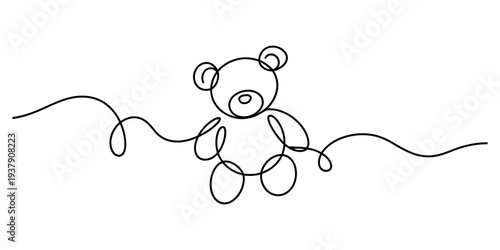 Teddy bear flying with balloon, joyful, whimsical, isolated