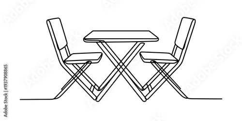 Folding table and chairs, portable furniture, simple design, minimalist style