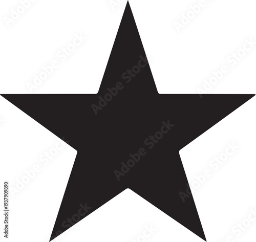 Five pointed star silhouette vector illustration, simple geometric shape