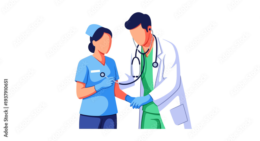 Fototapeta premium Healthcare team examining patient arm during consultation