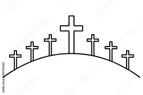 Calvary, Golgotha Hill Illustration