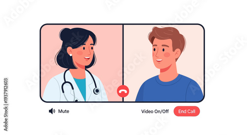 Telemedicine video call between doctor and patient