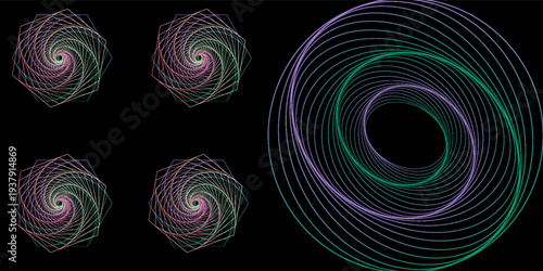 Swirl Groovy Psychedelic Spiral Pattern. Vector Twirl Vortex Background. Abstract Retro Optical Illusion Texture. Halloween BG Graphic Design.