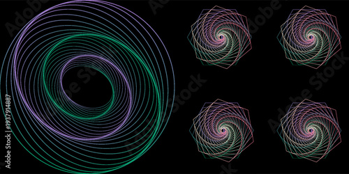 Swirl Groovy Psychedelic Spiral Pattern. Vector Twirl Vortex Background. Abstract Retro Optical Illusion Texture. Halloween BG Graphic Design.