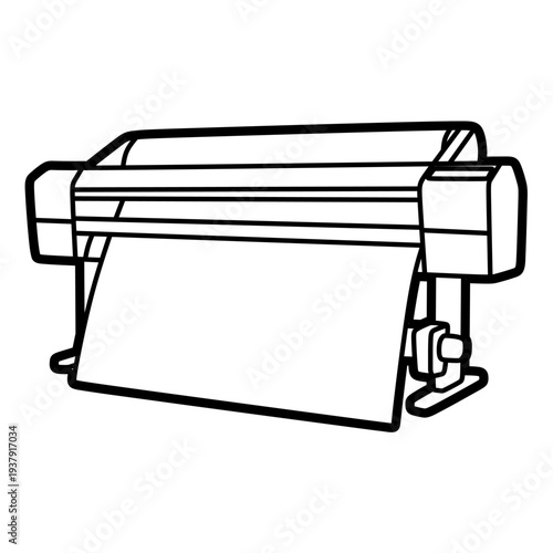 large black and white printer machine specifically for printing, adjustable lines