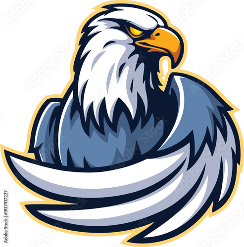 Eagle sports mascot cartoon with modern style
