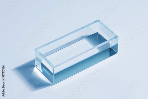Transparent Acrylic Block on Light Background for Creative Display