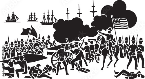 A black silhouette of a military tank on a white background