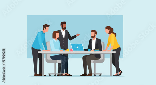 Group of Business Professionals in Meeting.