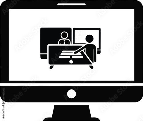 Remote work and virtual meeting illustration