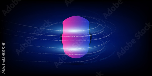 Abstract Dark Blue and Purple Robotics, Neural Networks, Agentic AI, Digital Assistant, Artificial Intelligence, Modern Artificial Technology Concept - Illustration in Editable Vector Format