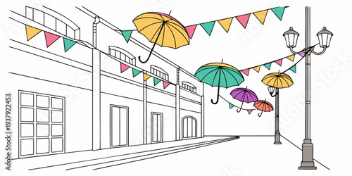 A vibrant and colorful classroom filled with educational posters and decorations. Vector