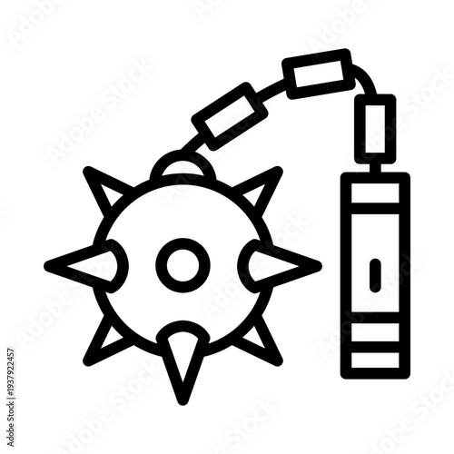 flail mace line illustration