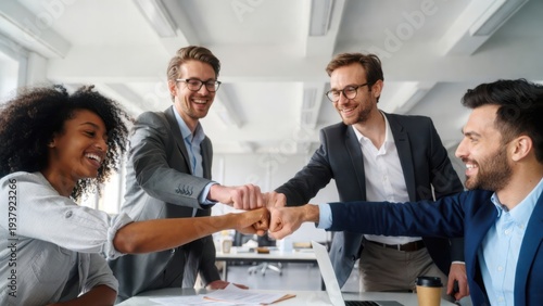 Visual asset for illustrating team alignment, business collaboration and shared corporate goals. Suitable for leadership presentations, project kickoffs, startup culture marketing and internal strateg