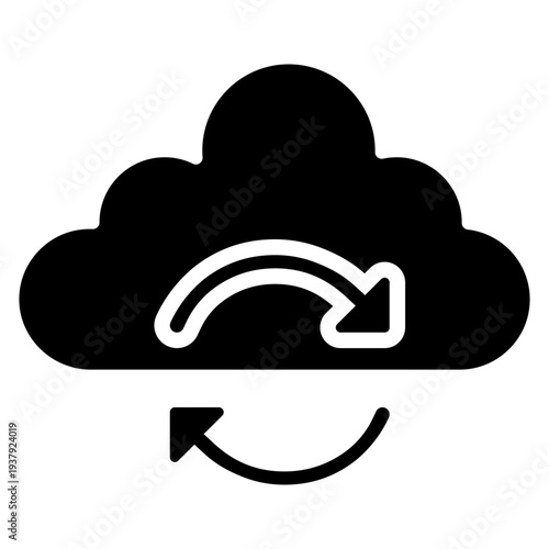 Cloud service vector icon. Cloud storage Illustration sign. Database symbol. Cloud drive logo.