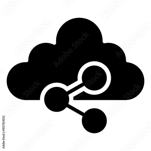 Cloud service vector icon. Cloud storage Illustration sign. Database symbol. Cloud drive logo.