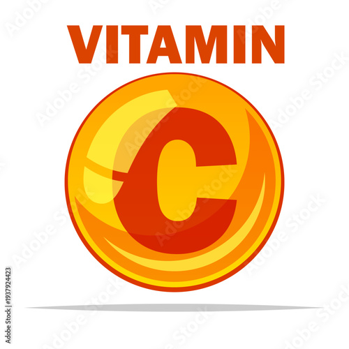 Vitamin C vector isolated illustration