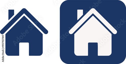 Two blue and white house on white background home building