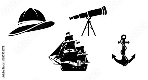 silhouette of a man with a telescope