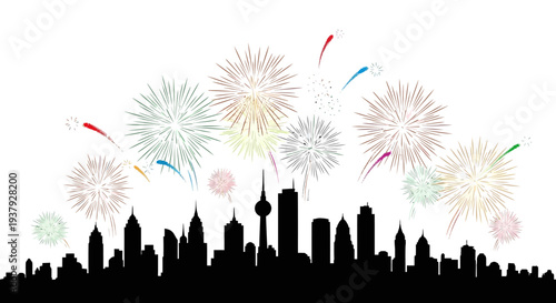 fireworks in the city