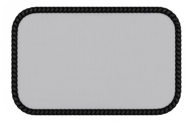 Gray mousepad with black border rope