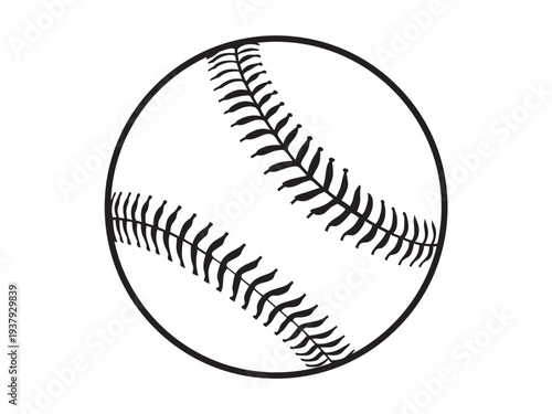 Baseball ball vector icon, Black softball logo, icon, silhouette, baseball outline vector illustration