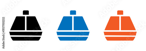 Set of colorful ski lift icons