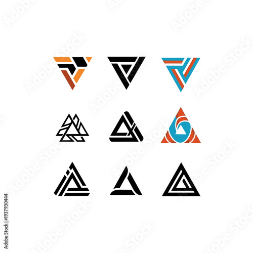 Free Download Geometric Triangle Logos Collection vector illustration - GFXLoad