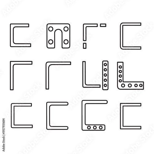 Assorted Metal Brackets and Connectors Collection Industrial Hardware Elements