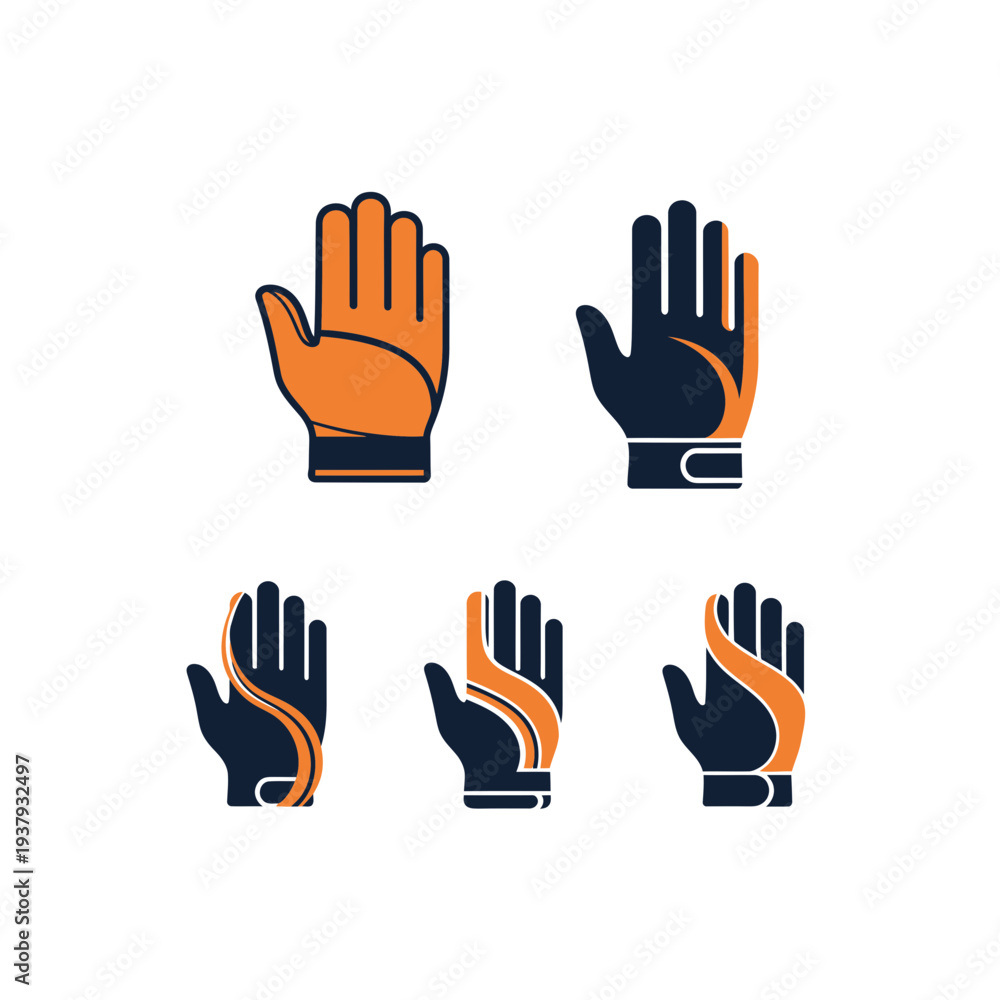 Obraz premium Work Gloves Set vector illustration