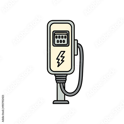 Electric Vehicle Charging Station vector illustration