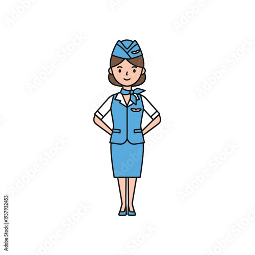 Smiling Flight Attendant vector illustration