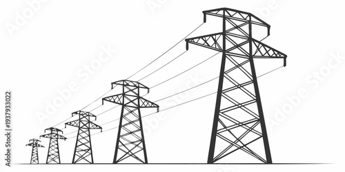 Evolution of electrical transmission towers over time Vector