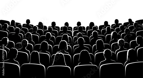 Crowd of People in Audience Seating.