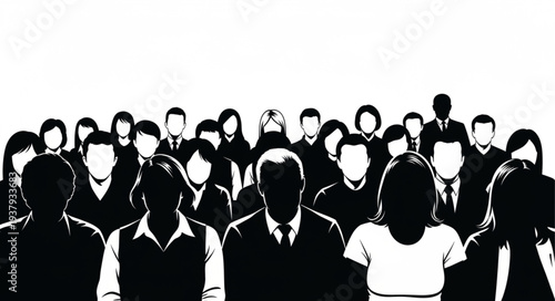 Crowd of People in Business Attire.