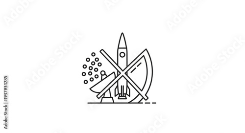 Crossed Swords and Rocket Icon.