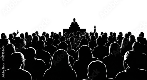 Crowd Listening to Public Speaker.