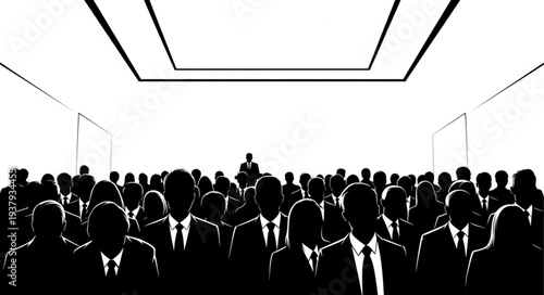 Crowd of Business People in Suits.