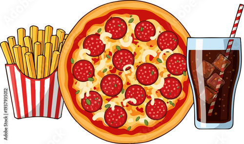 illustration of pizza menu