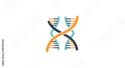 DNA Genetic Helix Icon for Biotechnology Molecular Biology Genome Research Medical Science and Genetic Engineering