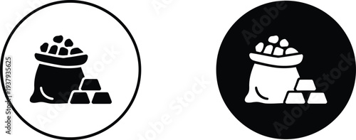 Bag of gold coins and ingots set treasure