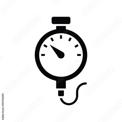 Oxygen Flow Meter Medical Device Black Silhouette Icon