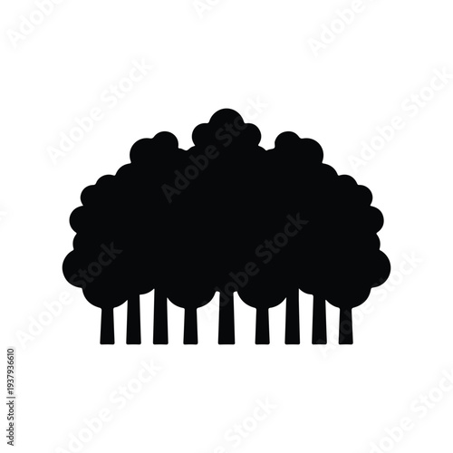 Forest Trees Nature Black Silhouette Icon