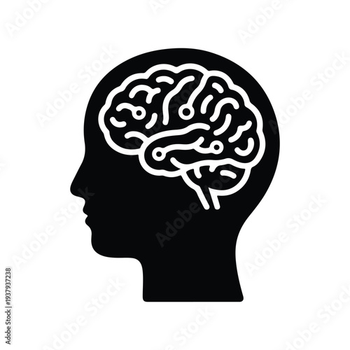 Neurology Brain Diagnostics Black Silhouette Icon