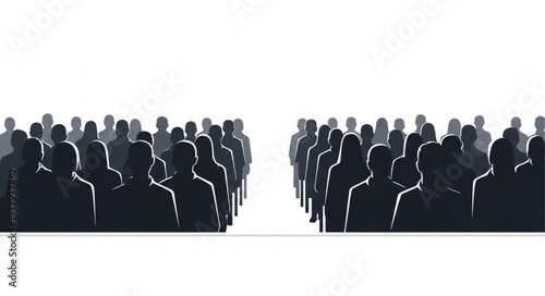 Crowd of People Standing Together.